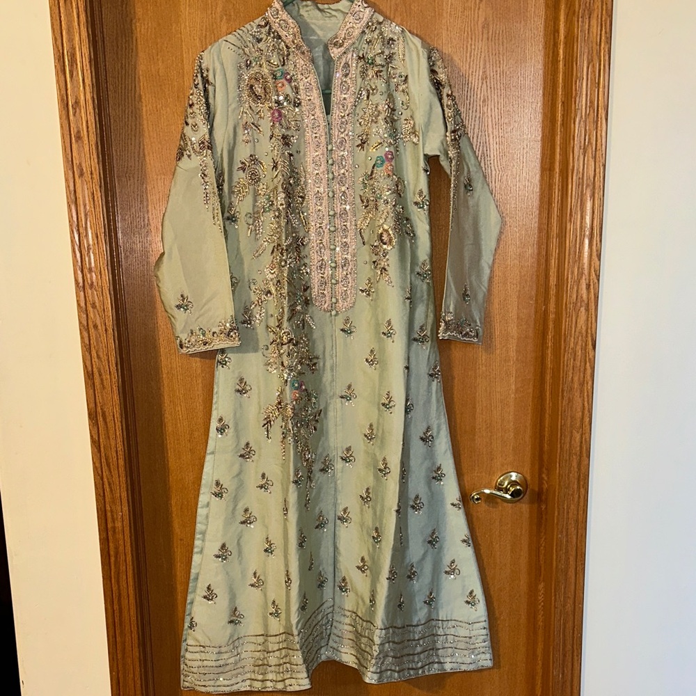 Mint Green heavy work/kaam Pakistani dress